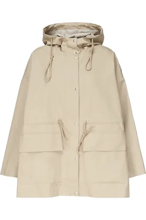 Moncler Płaszcze, Kobieta, Beżowy, M, Bawełna, Gaillon Short Parka