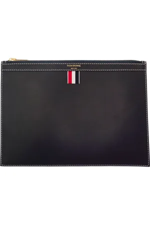 Thom Browne Torebki, Mężczyzna, Niebieski, ONE SIZE, Skóra, Mały Portfel na Dokumenty