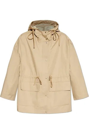 Moncler Płaszcze, Kobieta, Beżowy, M, Bawełna, Parka z kapturem Gaillon