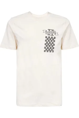 Les Deux Koszulki, Mężczyzna, Beżowy, S, Bawełna, Prążkowany T-shirt z okrągłym dekoltem i nadrukiem