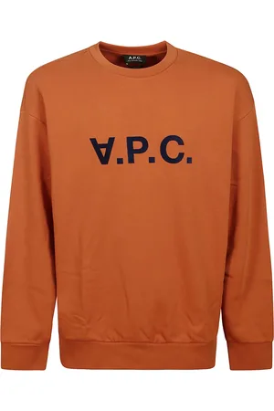 A.P.C. Bluzy, Mężczyzna, Pomarańczowy, M, Bawełna, Pomarańczowa bawełniana bluza z nadrukiem logo