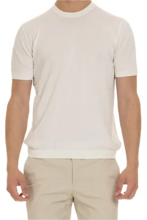 TAGLIATORE Koszulki, Mężczyzna, Biały, XL, Bawełna, Bawełniany T-shirt z Dzianiny