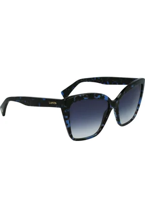 Lanvin Akcesoria, Kobieta, Niebieski, ONE SIZE, Niebieskie okulary przeciwsłoneczne z octanu z brązowymi soczewkami
