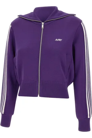 Autry Bluzy, Kobieta, Fioletowy, S, Fioletowy Sweter z Wiskozy i Zamkiem
