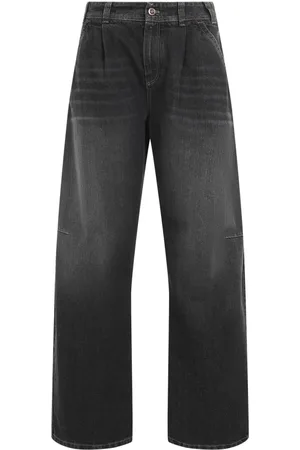 Brunello Cucinelli Jeansy, Kobieta, Czarny, S, Denim, Czarne Jeansyy Stone