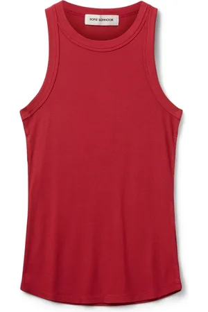 Sofie Schnoor Koszulki, Kobieta, Czerwony, XS, Czerwony Top ze Żebrem Snos 215 4154