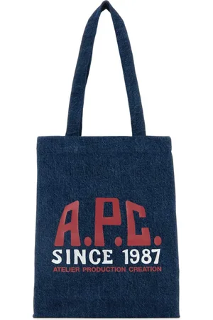 A.P.C. Torebki, Kobieta, Niebieski, ONE SIZE, Denim, Denim Lou Shopping Bag