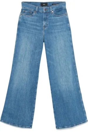 7 for all Mankind Jeansy, Kobieta, Niebieski, W24, Bawełna, Jeansyy Indigo Fight z ukrytym zapięciem