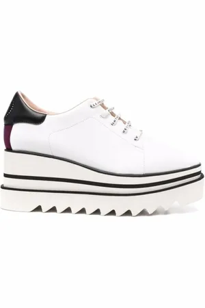 Stella McCartney Buty, Kobieta, Biały, 38 EU, Color-Block Wedge Heels