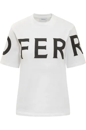 Salvatore Ferragamo Koszulki, Kobieta, Biały, S, T-shirt z krótkim rękawem i dużym logo Maxi