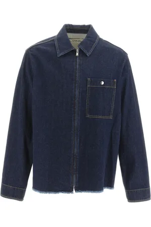 Lanvin Koszule, Mężczyzna, Niebieski, M, Denim, Koszula dżinsowa