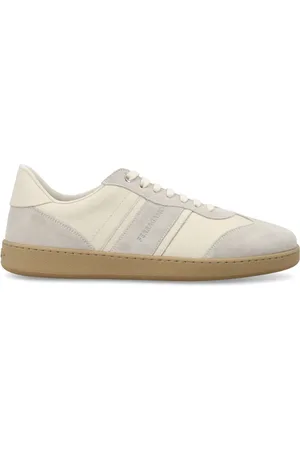 Salvatore Ferragamo Buty, Mężczyzna, Beżowy, 39 EU, Zamsz, Sznurowane sneakersy z zamszu Aw 23