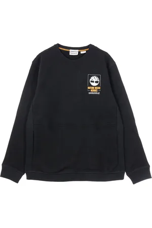 Timberland Bluzy, Mężczyzna, Czarny, XL, Bawełna, Czarna Lekka Bluza Crewneck z Kieszenią Kangurką