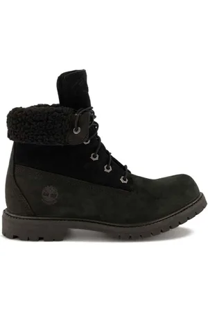 Timberland Buty, Kobieta, Czarny, 36 EU, Skóra, Wodoodporne Kozaki z Podwijanym Polarowym Wykończeniem