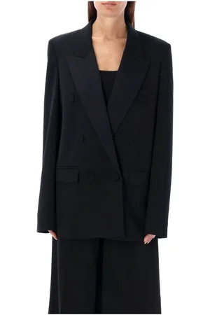 Stella McCartney Kurtki, Kobieta, Czarny, S, Bawełna, Dwurzędowa marynarka smokingowa