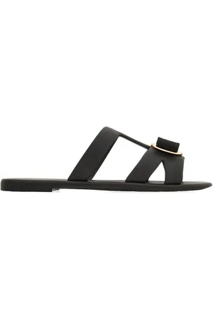 Salvatore Ferragamo Buty, Kobieta, Czarny, 40 EU, Wsuwane klapki z kokardą Bow Detail