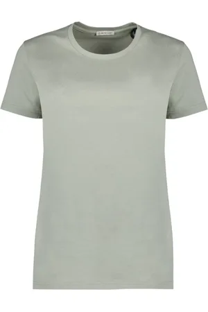 Moncler Koszulki, Kobieta, Zielony, S, Bawełna, Koszulka z logo