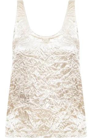 Lanvin Koszulki, Kobieta, Beżowy, S, Satyna, Satynowy Top na Ramiączkach