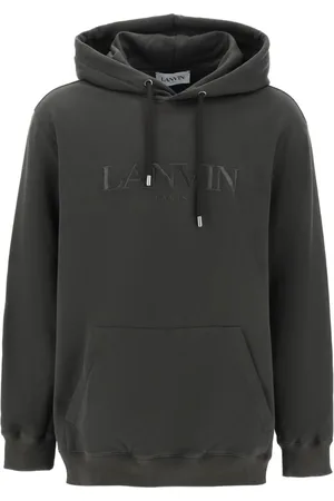 Lanvin Bluzy, Mężczyzna, Zielony, M, Bawełna, Bluza z kapturem Curb z haftem