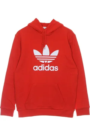 adidas Bluzy, Mężczyzna, Czerwony, S, Bawełna, Bluza z kapturem Trefoil Hoody
