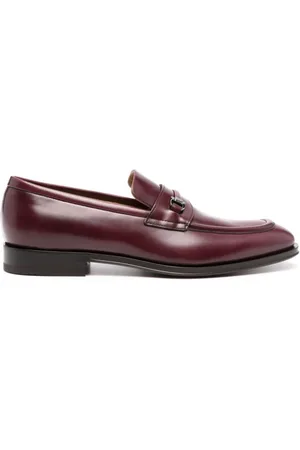 Salvatore Ferragamo Buty, Mężczyzna, brązowy, 42 EU, Skóra, Mokasyny Moc Calf Bordeaux z paskiem T-bar