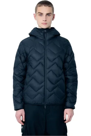 Moncler Kurtki, Mężczyzna, Czarny, XL, Pikowana kurtka puchowa z kapturem w zygzaki