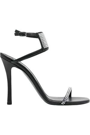 Stella McCartney Buty, Kobieta, Czarny, 39 EU, Sandały na Kryształowym Obcasie