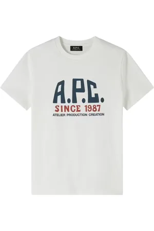 A.P.C. Koszulki, Mężczyzna, Biały, XL, Bawełna, Bawełniany T-shirt z Nadrukiem Vintage Logo