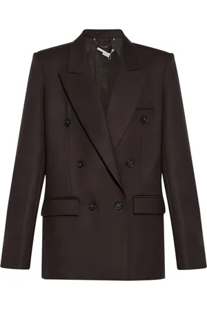 Stella McCartney Kurtki, Kobieta, brązowy, 2XS, Bawełna, Dwurzędowa flanelowa kurtka