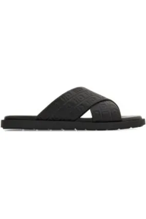 Salvatore Ferragamo Buty, Mężczyzna, Czarny, 40 EU, Skóra, Klapki Monogram