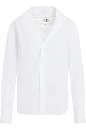 Maison Margiela Bluzki, Kobieta, Biały, XS, Bawełna, Biała Koszula w Klasycznym Stylu