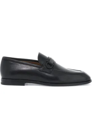 Salvatore Ferragamo Buty, Mężczyzna, Czarny, 40 EU, Skóra, Skórzane mokasyny ozdobione Gancini