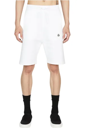 Moncler Szorty, Mężczyzna, Biały, L, Bawełna, Bawełniane Szorty Dresowe