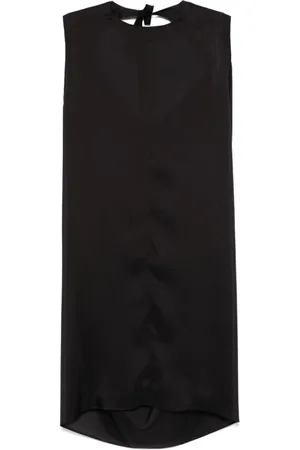 Maison Margiela Sukienki, Kobieta, Czarny, S, Dzianinowa sukienka mini z odkrytymi ramionami