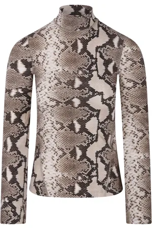 Stella McCartney Swetry, Kobieta, brązowy, S, Golf z rozszerzanymi rękawami w wężowy wzór