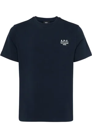 A.P.C. Koszulki, Mężczyzna, Niebieski, L, Bawełna, Standardowa koszulka Rue Madame