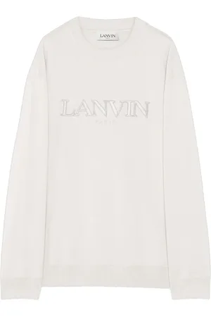 Lanvin Bluzy, Mężczyzna, Beżowy, L, Bawełna, Beżowa Bluza Oversize z Bawełny z Logo