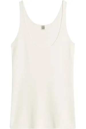 Totême Koszulki, Kobieta, Biały, M, Minimalistyczny Sweter Tank Top
