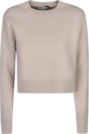 Lanvin Swetry, Kobieta, Beżowy, S, Wełna, Neutralny Sweter Dzianinowy