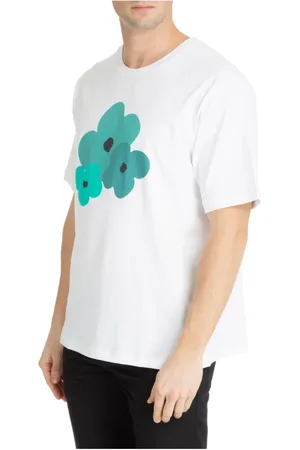 LARDINI Koszulki, Mężczyzna, Biały, S, Bawełna, Wzorzysty T-shirt