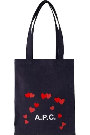 A.P.C. Torebki, Kobieta, Niebieski, ONE SIZE, Bawełna, Bawełniana Torba na Ramię
