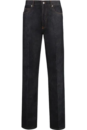 Salvatore Ferragamo Jeansy, Mężczyzna, Niebieski, L, Bawełna, Klasyczne jeansy o prostym kroju