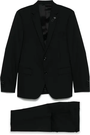 LARDINI Garnitury, Mężczyzna, Czarny, 2XL, Poliester, Elegancka Czarna Sukienka