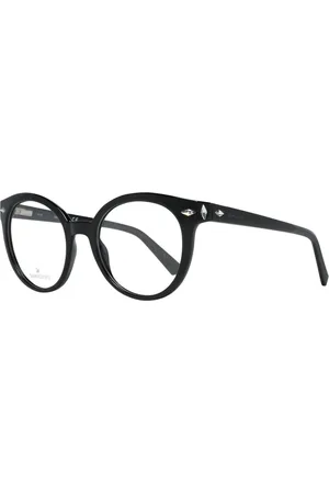 Swarovski Akcesoria, Kobieta, Czarny, ONE SIZE, Czarne okrągłe okulary optyczne z pełną oprawką