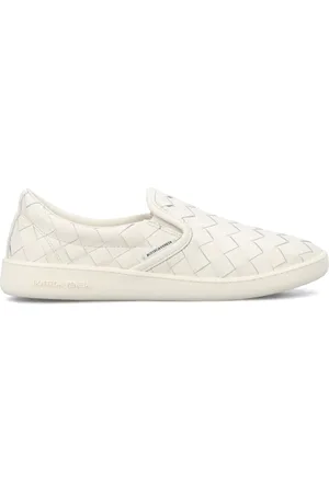 Bottega Veneta Buty, Mężczyzna, Biały, 41 EU, Białe Skórzane Slip-on Sneakers