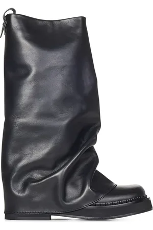 The Attico Buty, Kobieta, Czarny, 38 EU, Skóra, Botki Combat Robin