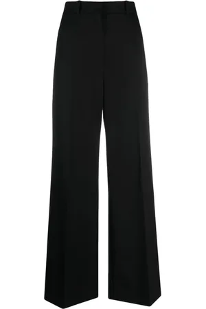 Lanvin Spodnie, Kobieta, Czarny, M, Wełna, Szerokie Spodnie Garniturowe