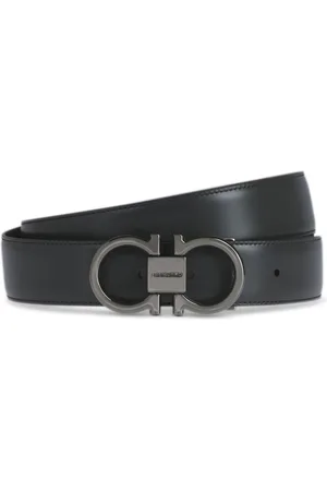 Salvatore Ferragamo Akcesoria, Mężczyzna, Czarny, 115 CM, Skóra, Pasek Double Gancini