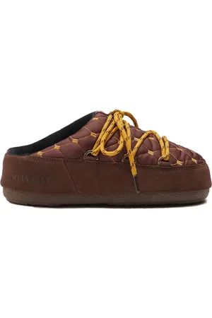 Moon Boot Buty, Kobieta, brązowy, 37 EU, Klapki Mules z Przeszywanym Logo