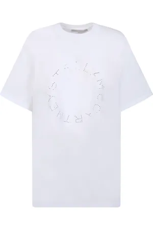 Stella McCartney Koszulki, Kobieta, Biały, M, Bawełna, Minimalistyczny Biały T-Shirt